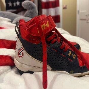 Under Armour Kids Red and navy cleats